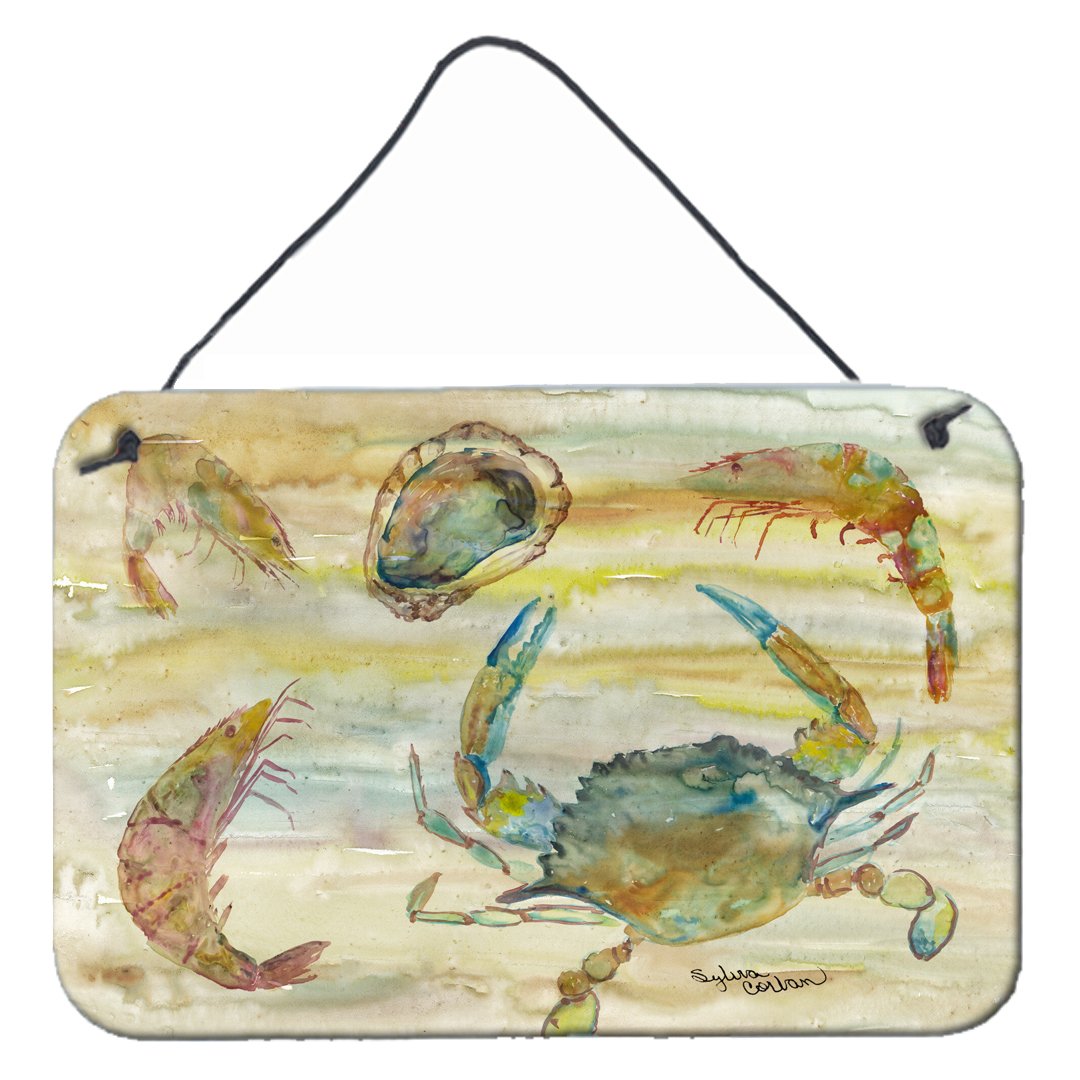Crab, Shrimp, Oyster Yellow Sky Wall or Door Hanging Prints SC2026DS812 by Caroline&#39;s Treasures