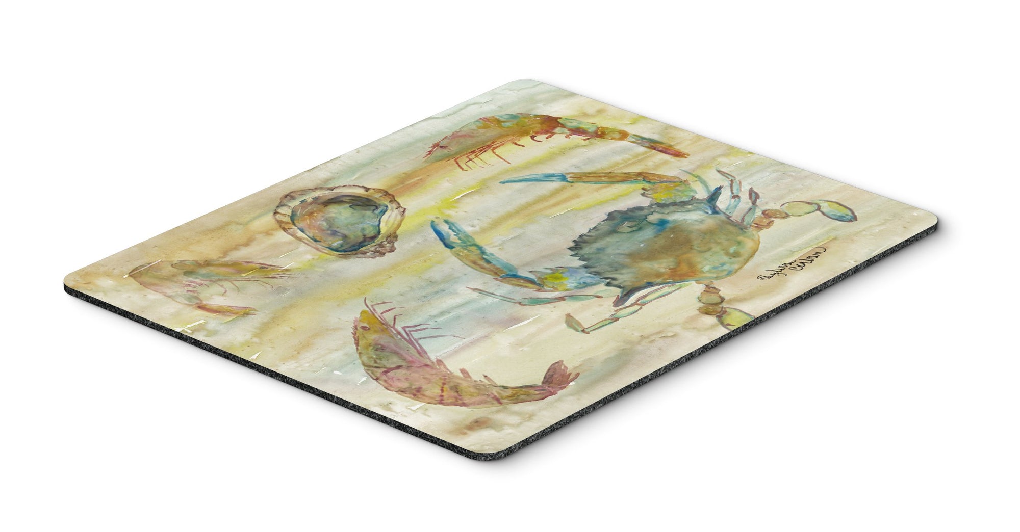 Crab, Shrimp, Oyster Yellow Sky Mouse Pad, Hot Pad or Trivet SC2026MP by Caroline's Treasures
