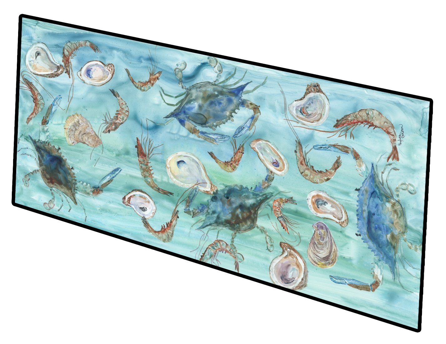 Crab, Shrimp and Oysters Indoor or Outdoor Runner Mat 28x58 by Caroline's Treasures