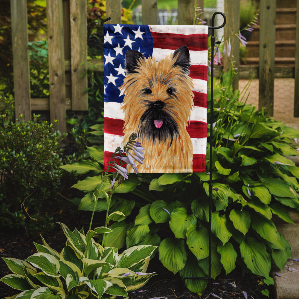 USA American Flag with Cairn Terrier Flag Garden Size.