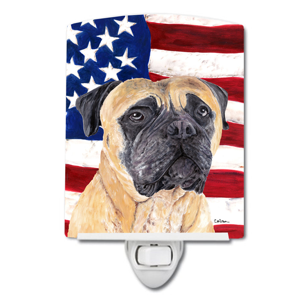 USA American Flag with Mastiff Ceramic Night Light SC9031CNL - the-store.com