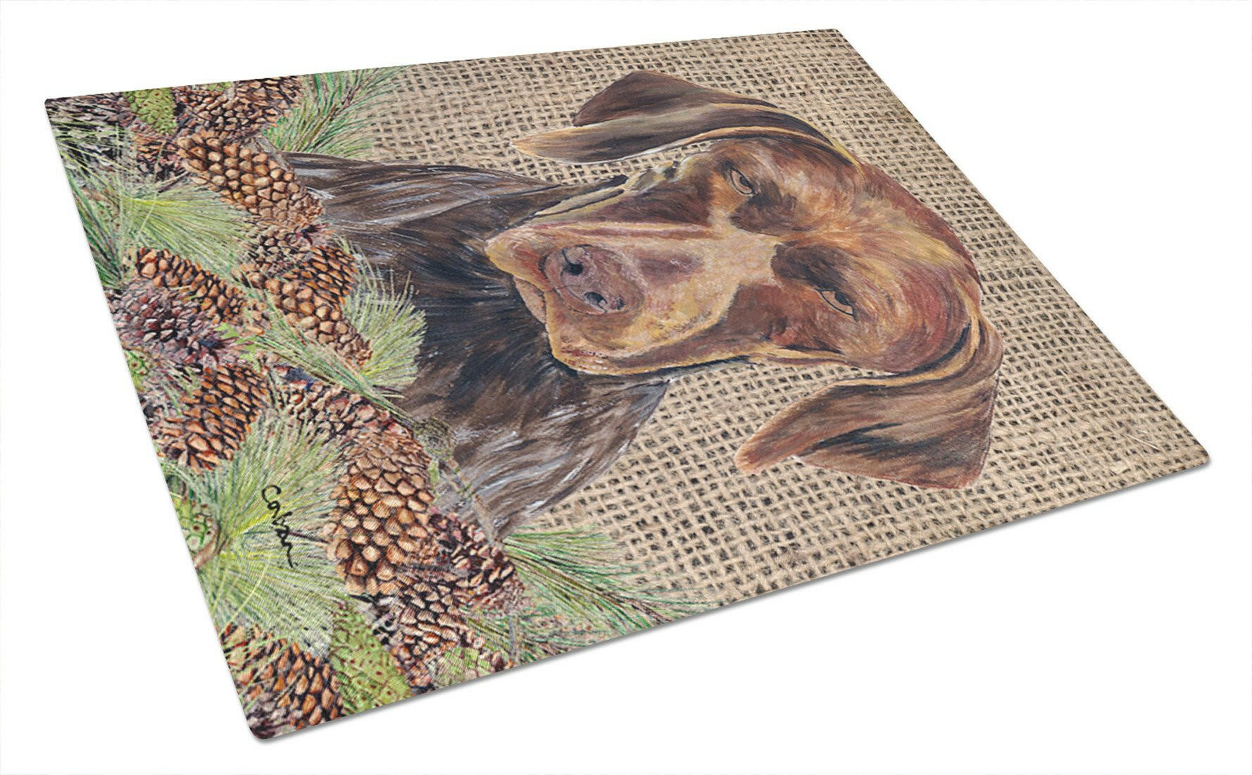 German Shorthaired Pointer Glass Cutting Board Large by Caroline's Treasures