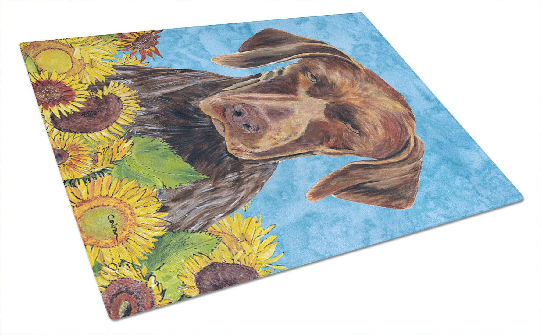 German Shorthaired Pointer Glass Cutting Board Large by Caroline's Treasures