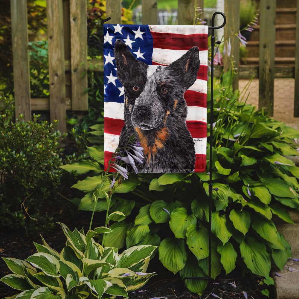 USA American Flag with Australian Cattle Dog Flag Garden Size.