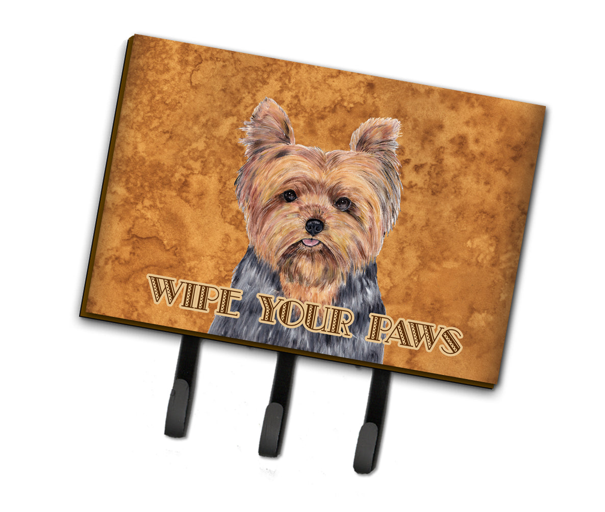 Yorkie Wipe your Paws Leash or Key Holder