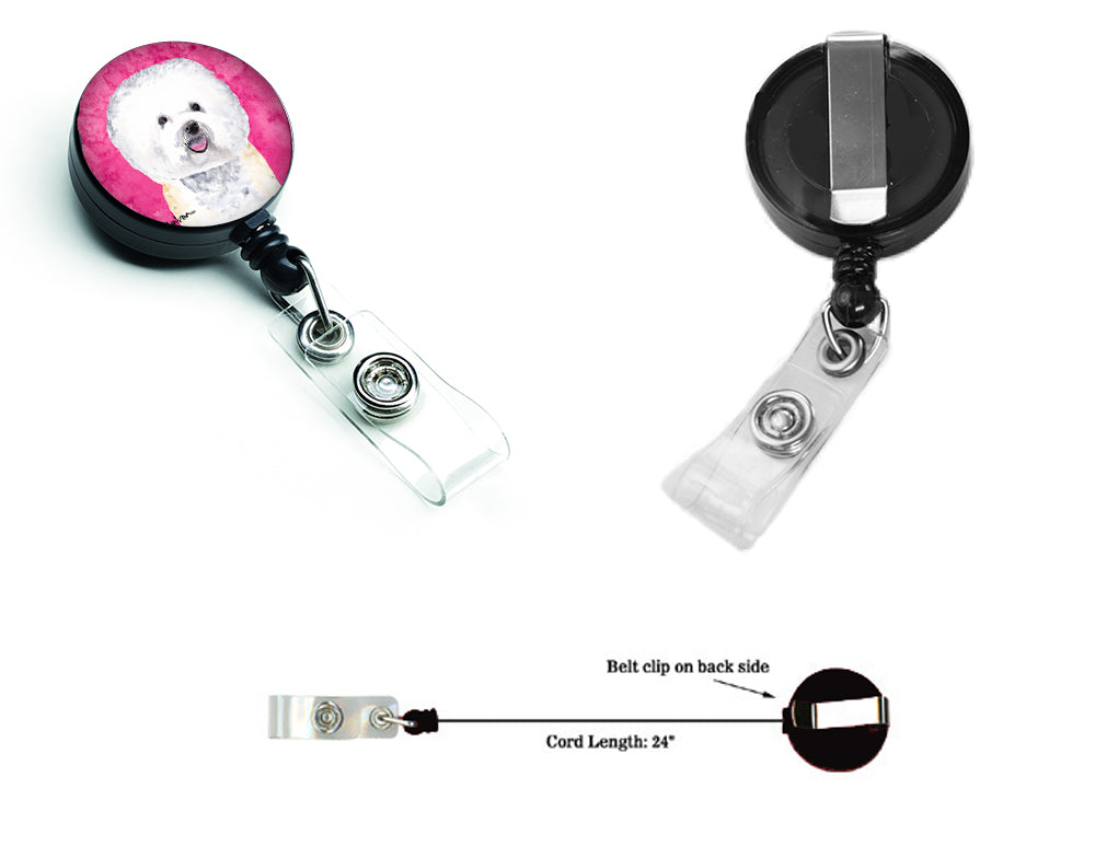 Bichon Frise Retractable Badge Reel or ID Holder with Clip