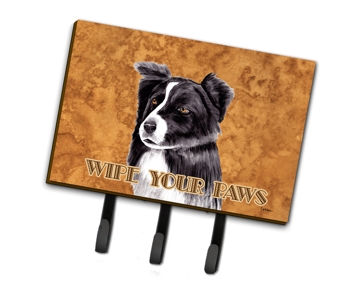 Border Collie Wipe your Paws Leash or Key Holder