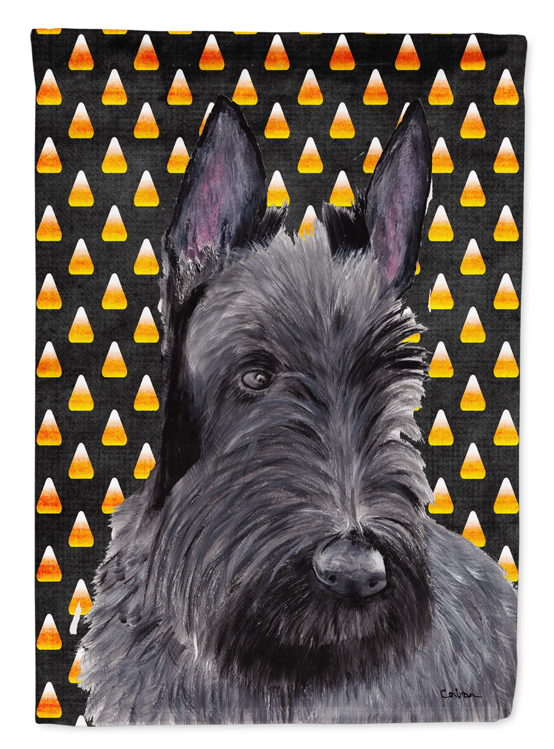 Scottish Terrier Candy Corn Halloween Portrait Flag Canvas House Size