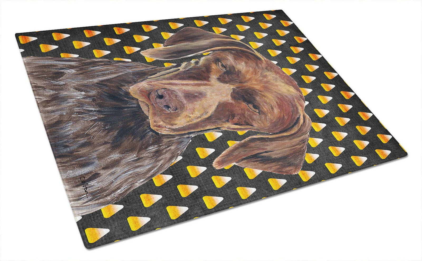 German Shorthaired Pointer Candy Corn Halloween  Glass Cutting Board Large by Caroline's Treasures