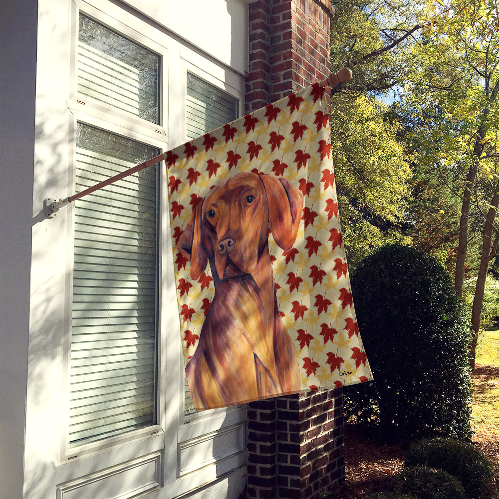 Vizsla Fall Leaves Portrait Flag Canvas House Size