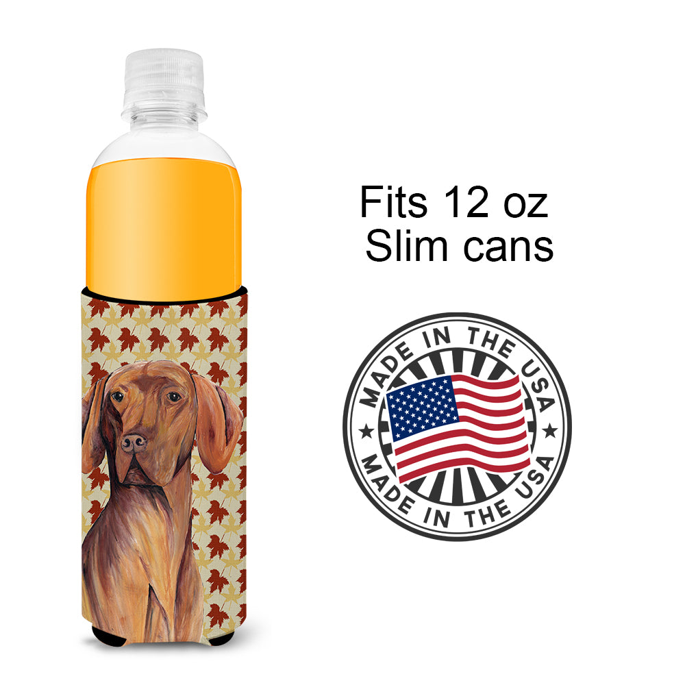 Vizsla Fall Leaves Portrait Ultra Beverage Insulators for slim cans SC9219MUK.