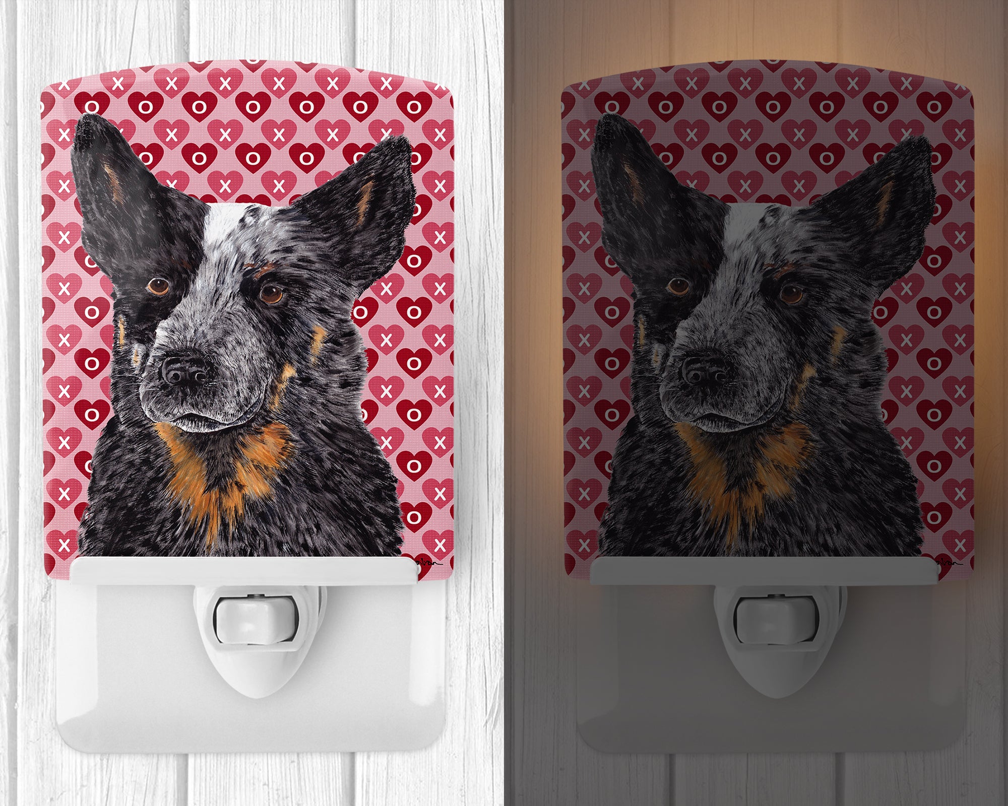 Australian Cattle Dog Hearts Love Valentine's Day Ceramic Night Light SC9243CNL - the-store.com