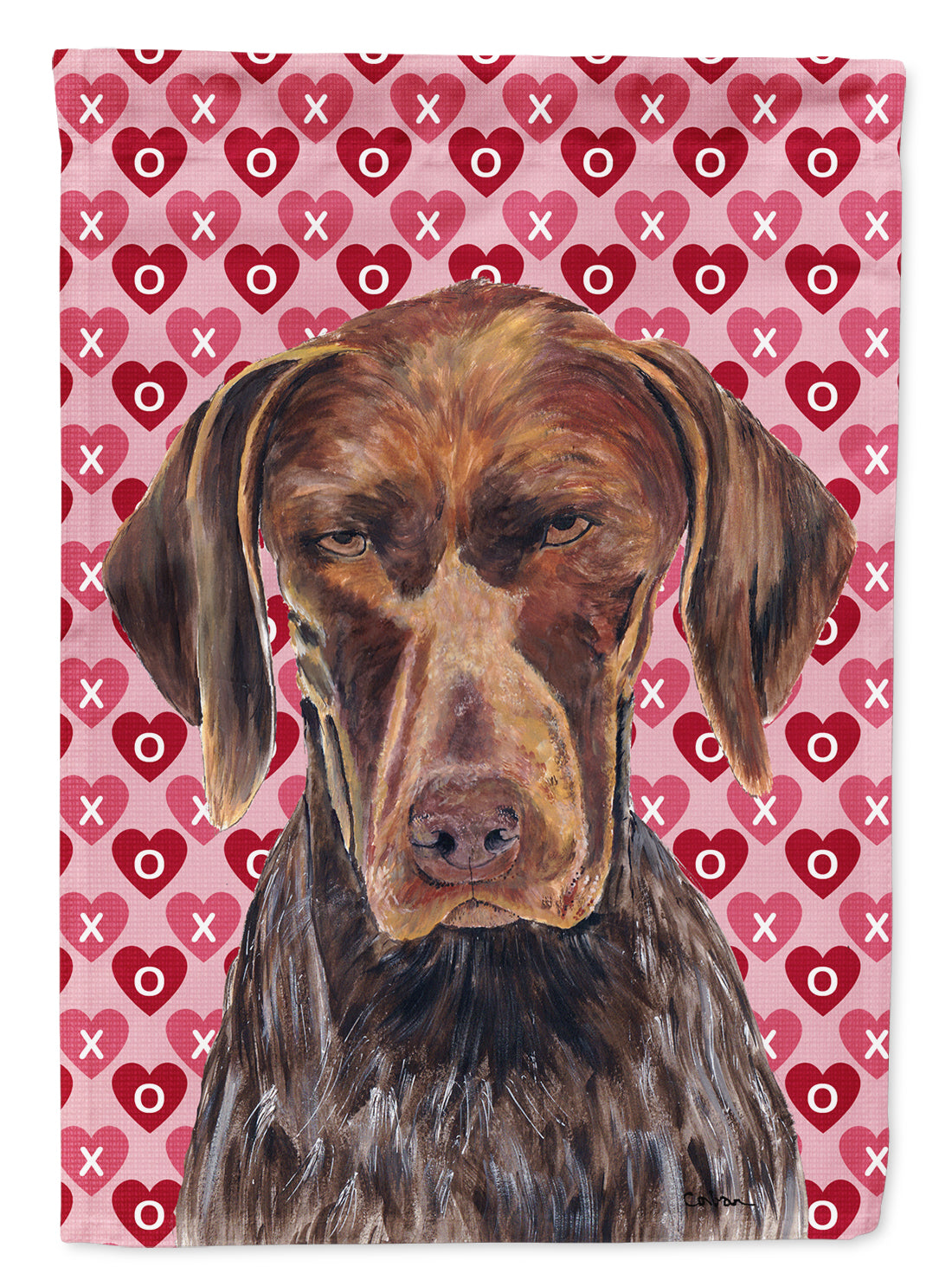 German Shorthaired Pointer Hearts Love  Valentine's Day  Flag Canvas House Size