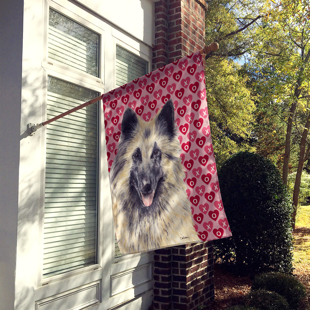 Belgian Tervuren Hearts Love and Valentine's Day  Flag Canvas House Size