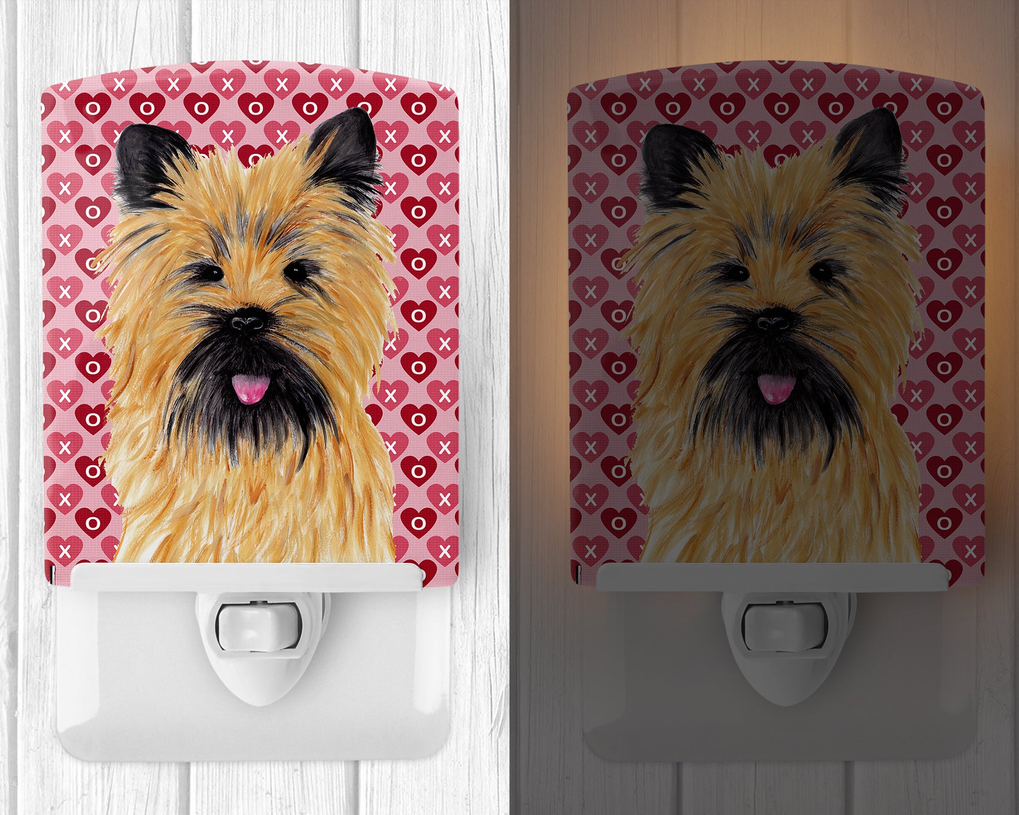 Cairn Terrier Hearts Love and Valentine's Day Portrait Ceramic Night Light SC9264CNL - the-store.com