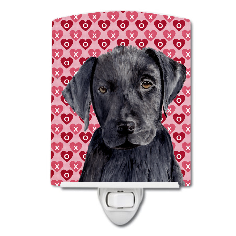 Labrador Black Hearts Love Valentine's Day Ceramic Night Light SC9275CNL - the-store.com