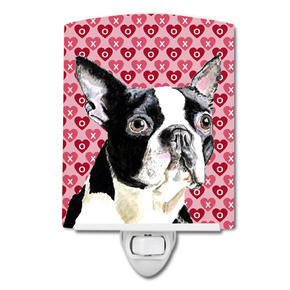 Boston Terrier Hearts Love Valentine's Day Ceramic Night Light SC9279CNL - the-store.com