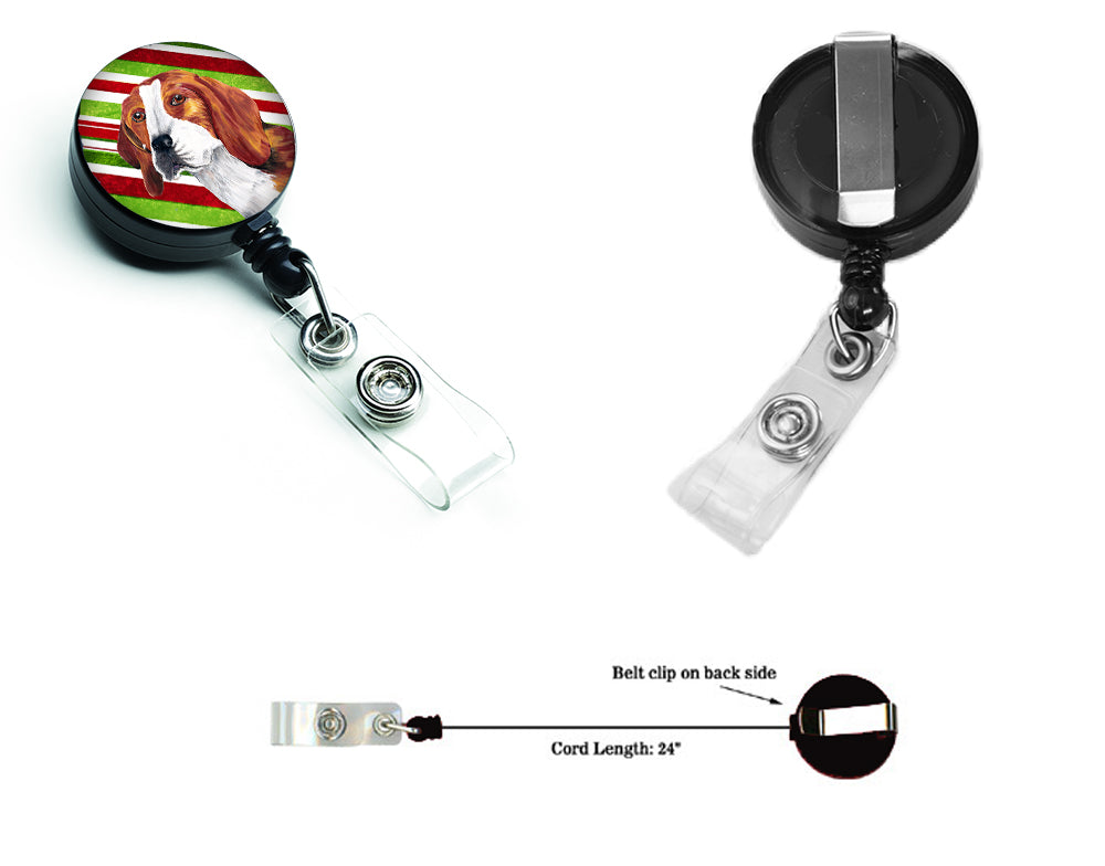 Beagle Candy Cane Holiday Christmas Retractable Badge Reel SC9329BR