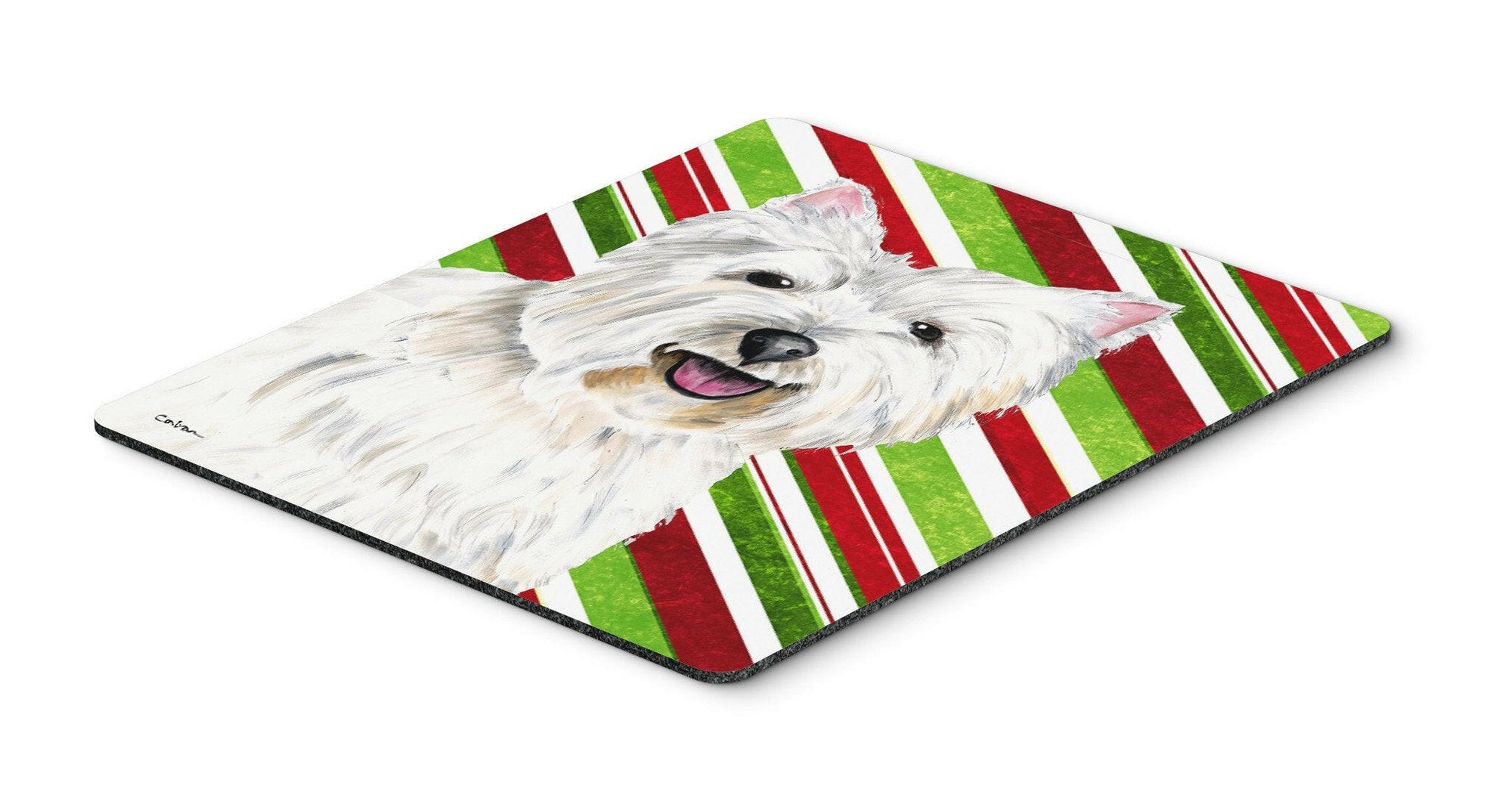 Westie Candy Cane Holiday Christmas Mouse Pad, Hot Pad or Trivet by Caroline's Treasures