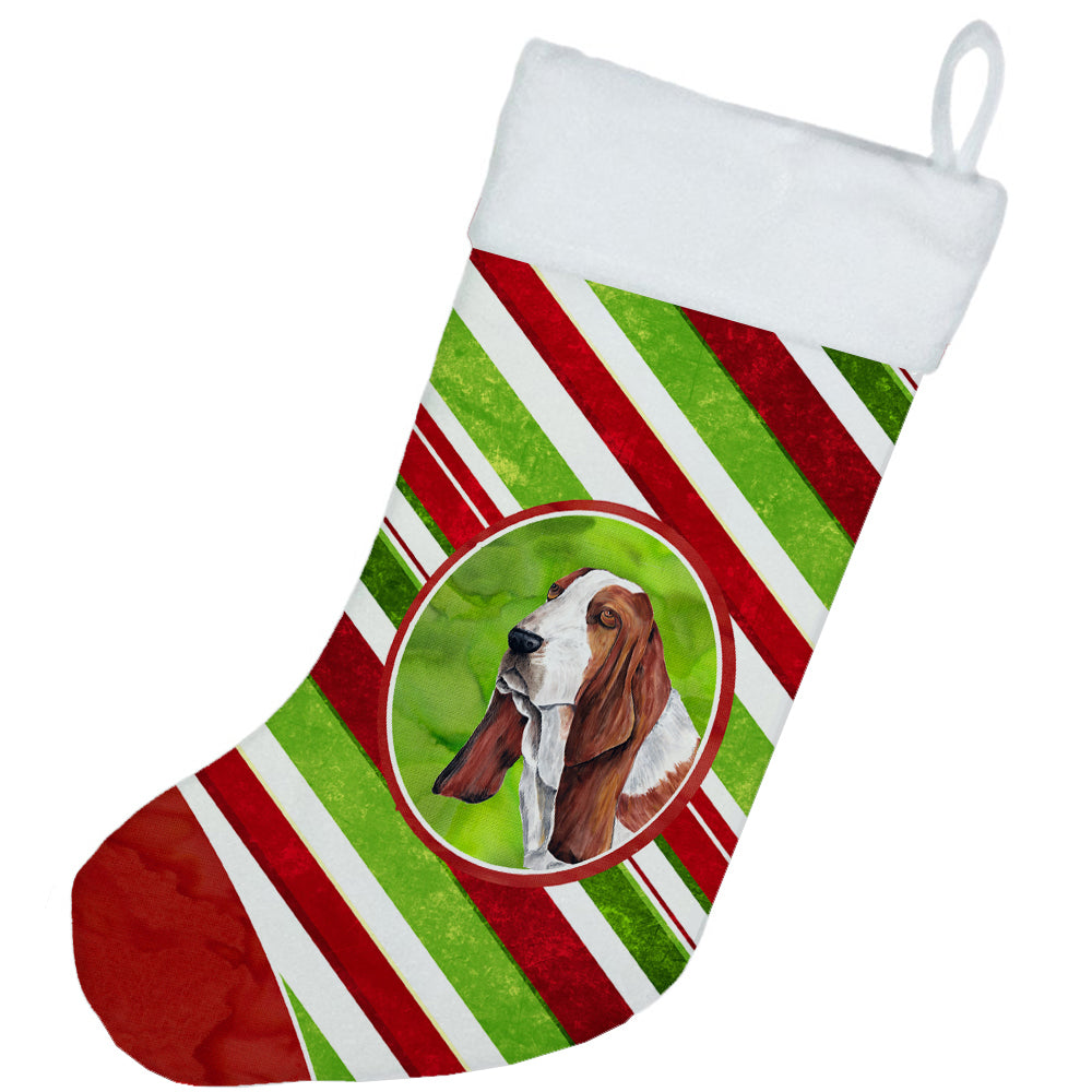 Basset Hound Candy Cane Holiday Christmas  Christmas Stocking SC9332