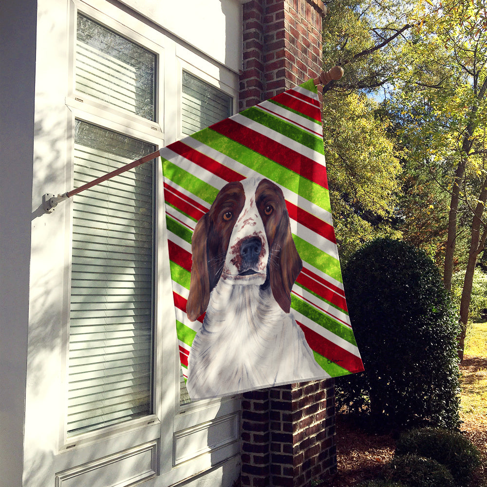 Welsh Springer Spaniel Candy Cane Holiday Christmas Flag Canvas House Size