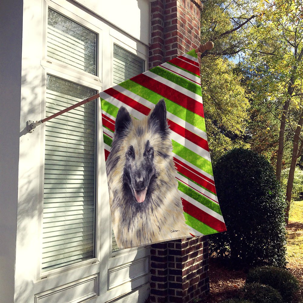 Belgian Tervuren Candy Cane Holiday Christmas Flag Canvas House Size