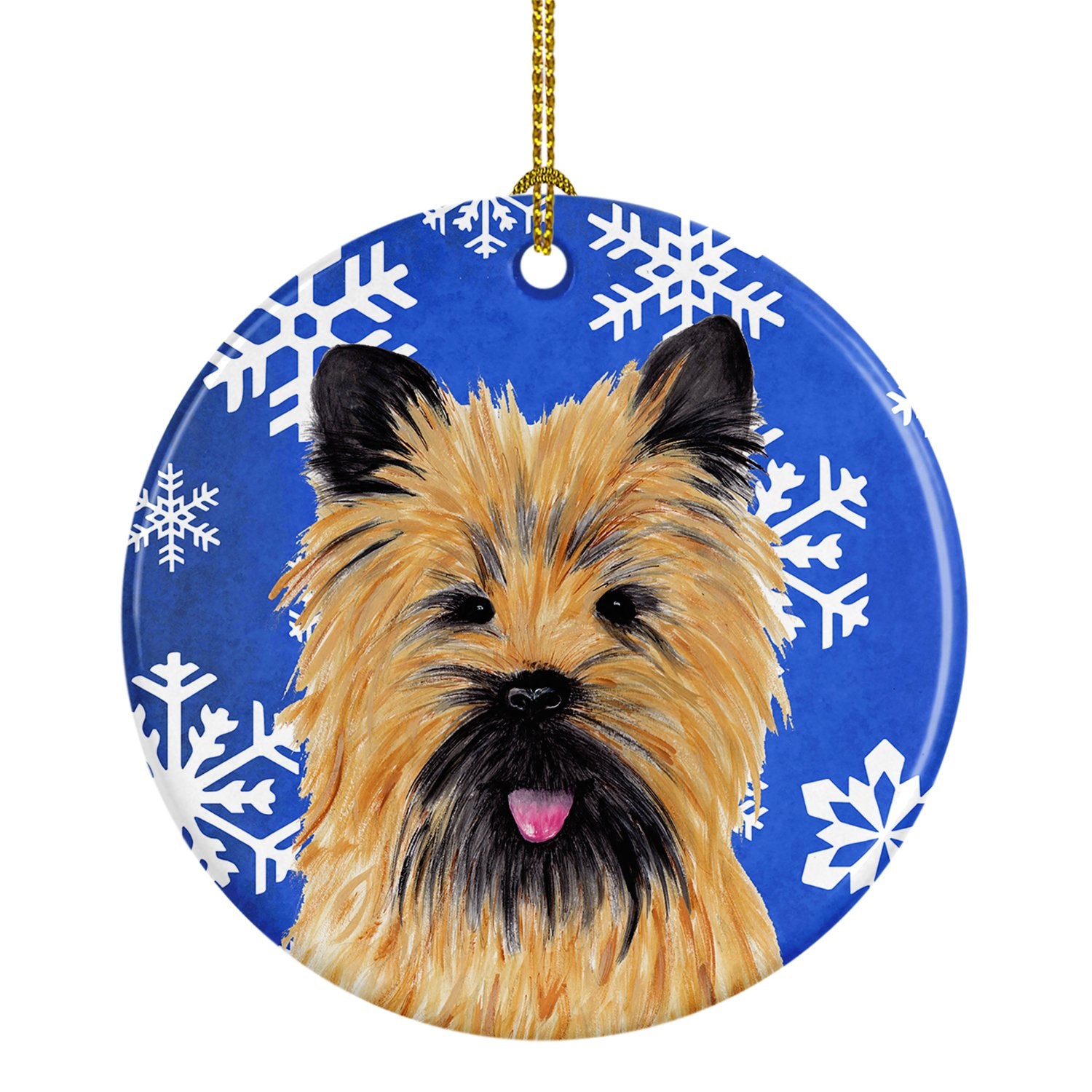 Cairn Terrier Winter Snowflakes Holiday Ceramic Ornament SC9375 by Caroline's Treasures