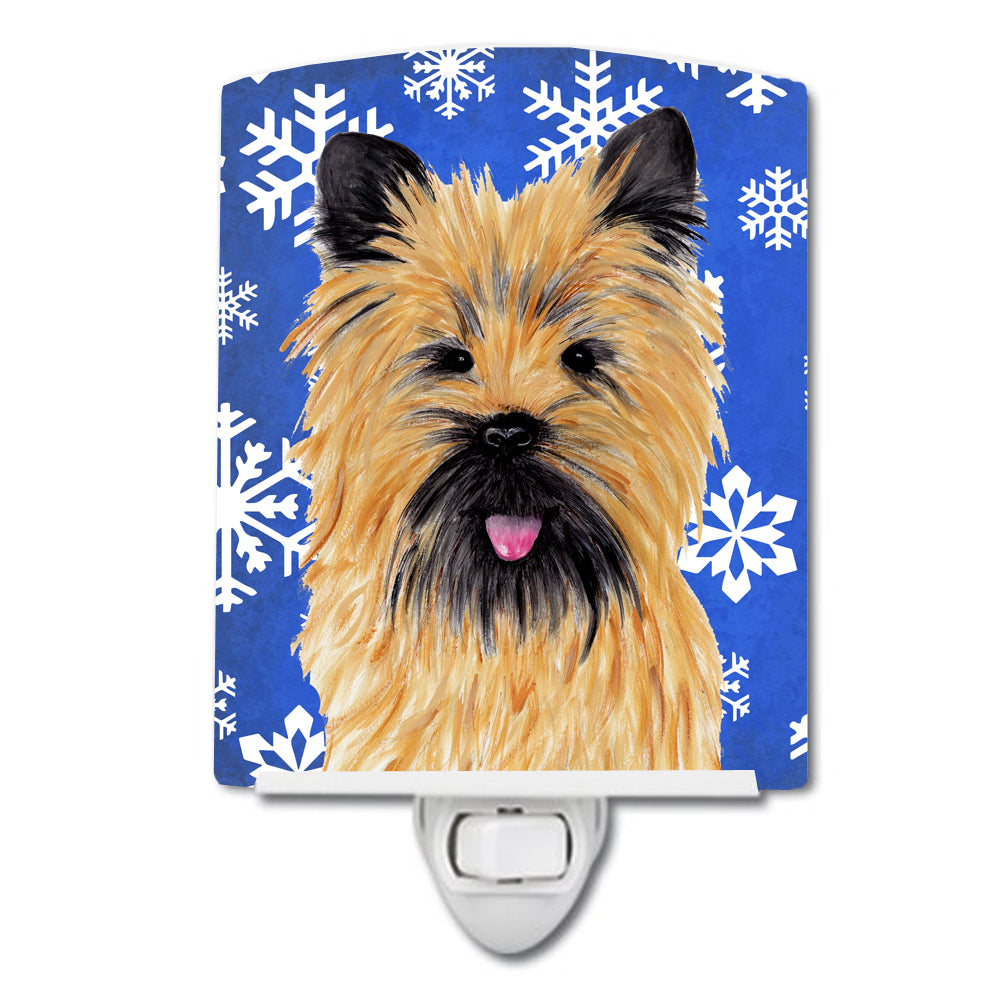 Cairn Terrier Winter Snowflakes Holiday Ceramic Night Light SC9375CNL - the-store.com