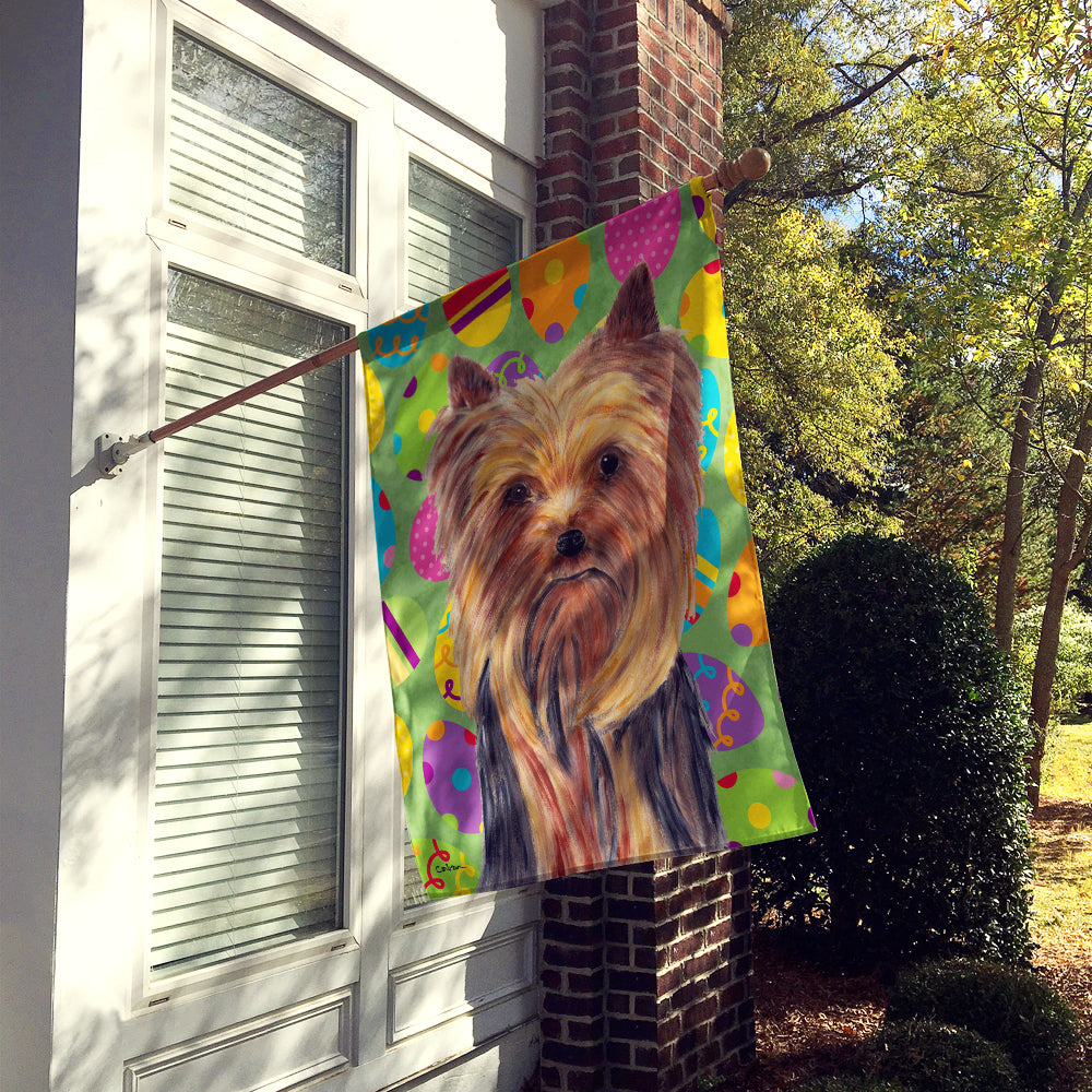 Yorkie Easter Eggtravaganza Flag Canvas House Size