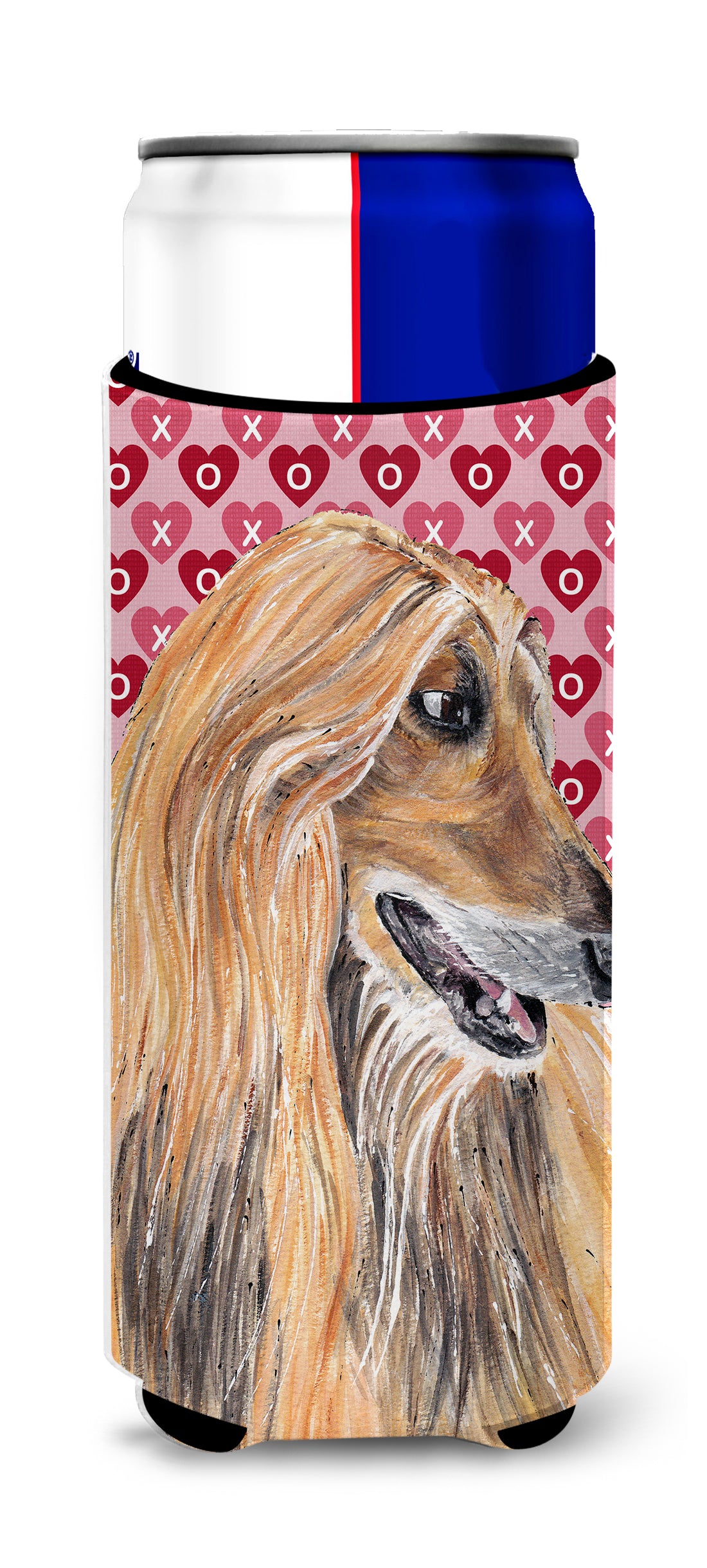 Afghan Hound Hearts Love and Valentine's Day Ultra Beverage Insulators for slim cans SC9503MUK
