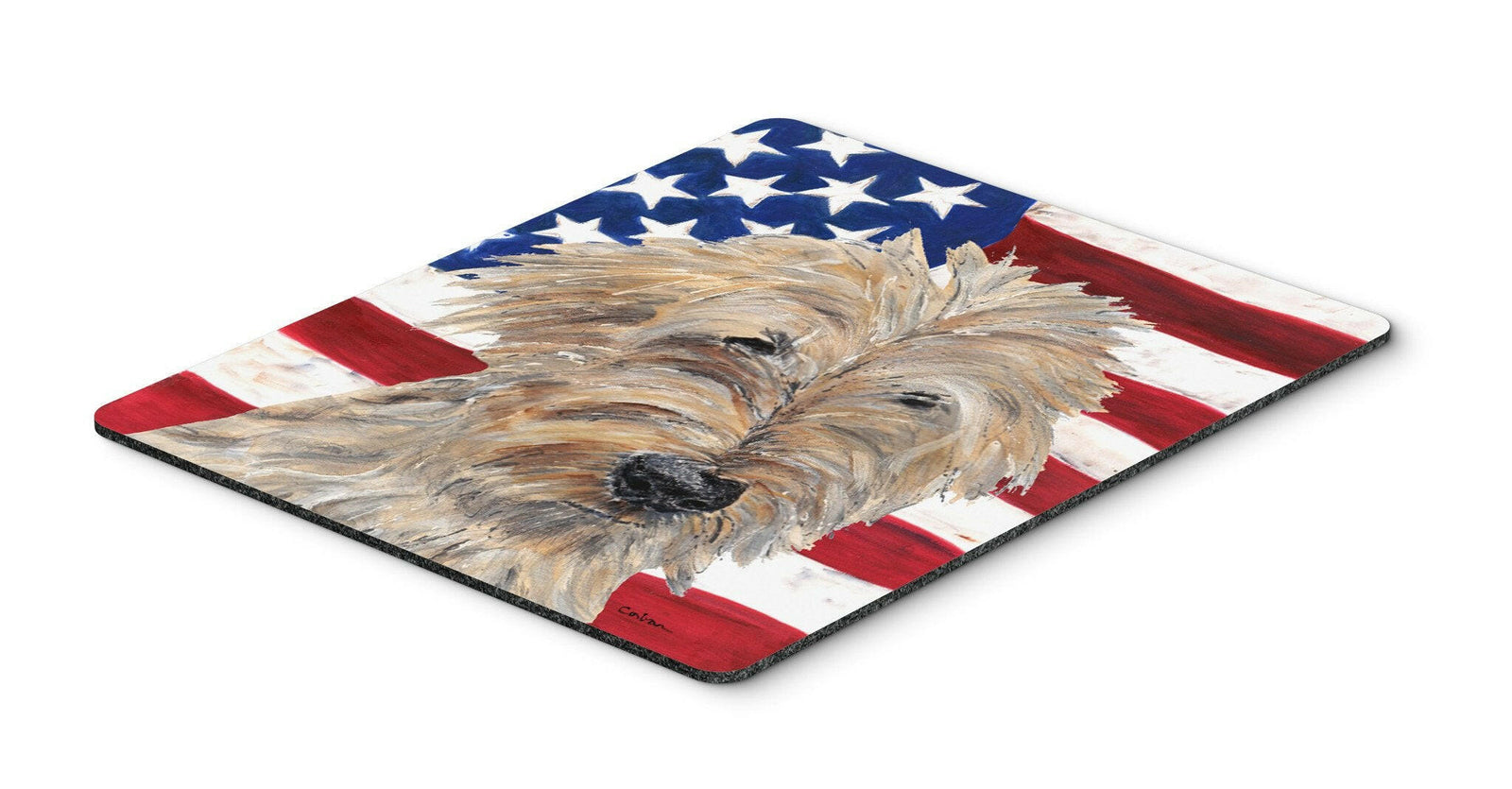 Goldendoodle USA American Flag Mouse Pad, Hot Pad or Trivet by Caroline's Treasures