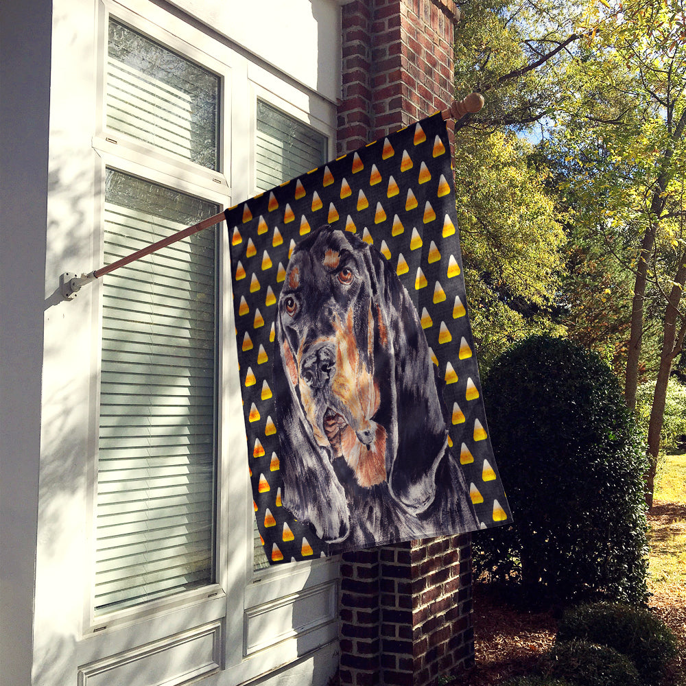 Coonhound Halloween Candy Corn Flag Canvas House Size