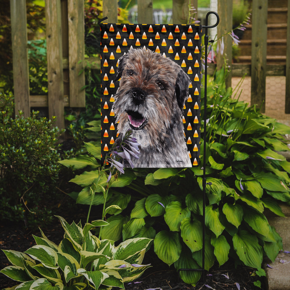 Border Terrier Halloween Candy Corn Flag Garden Size.