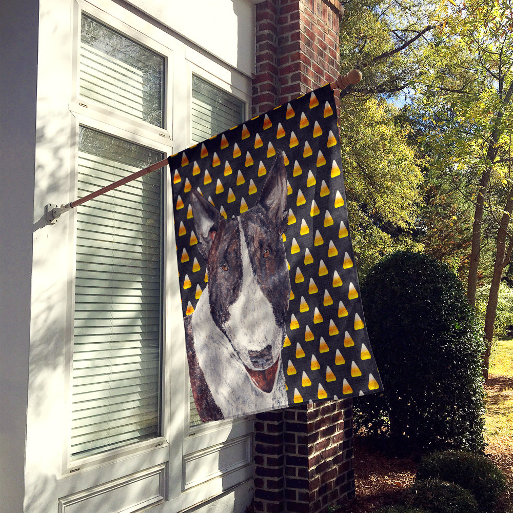 Bull Terrier Halloween Candy Corn Flag Canvas House Size