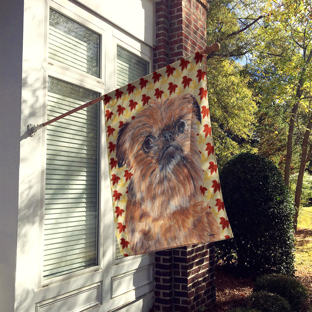 Brussels Griffon Fall Leaves Flag Canvas House Size