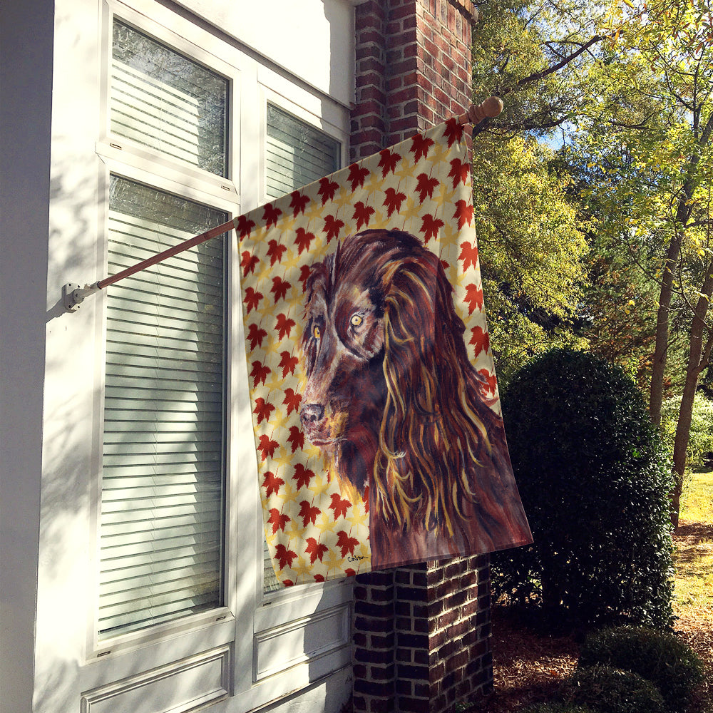 Boykin Spaniel Fall Leaves Flag Canvas House Size