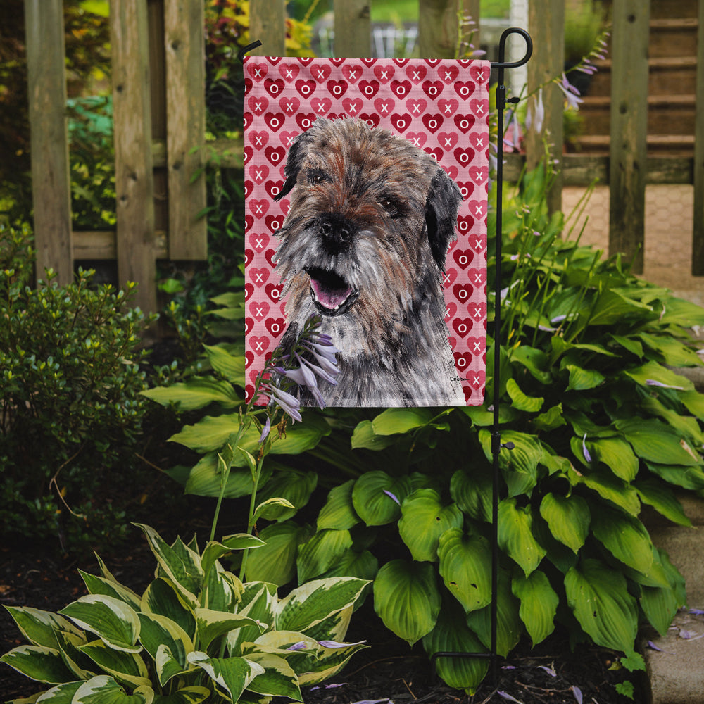 Border Terrier Valentine's Love Flag Garden Size.