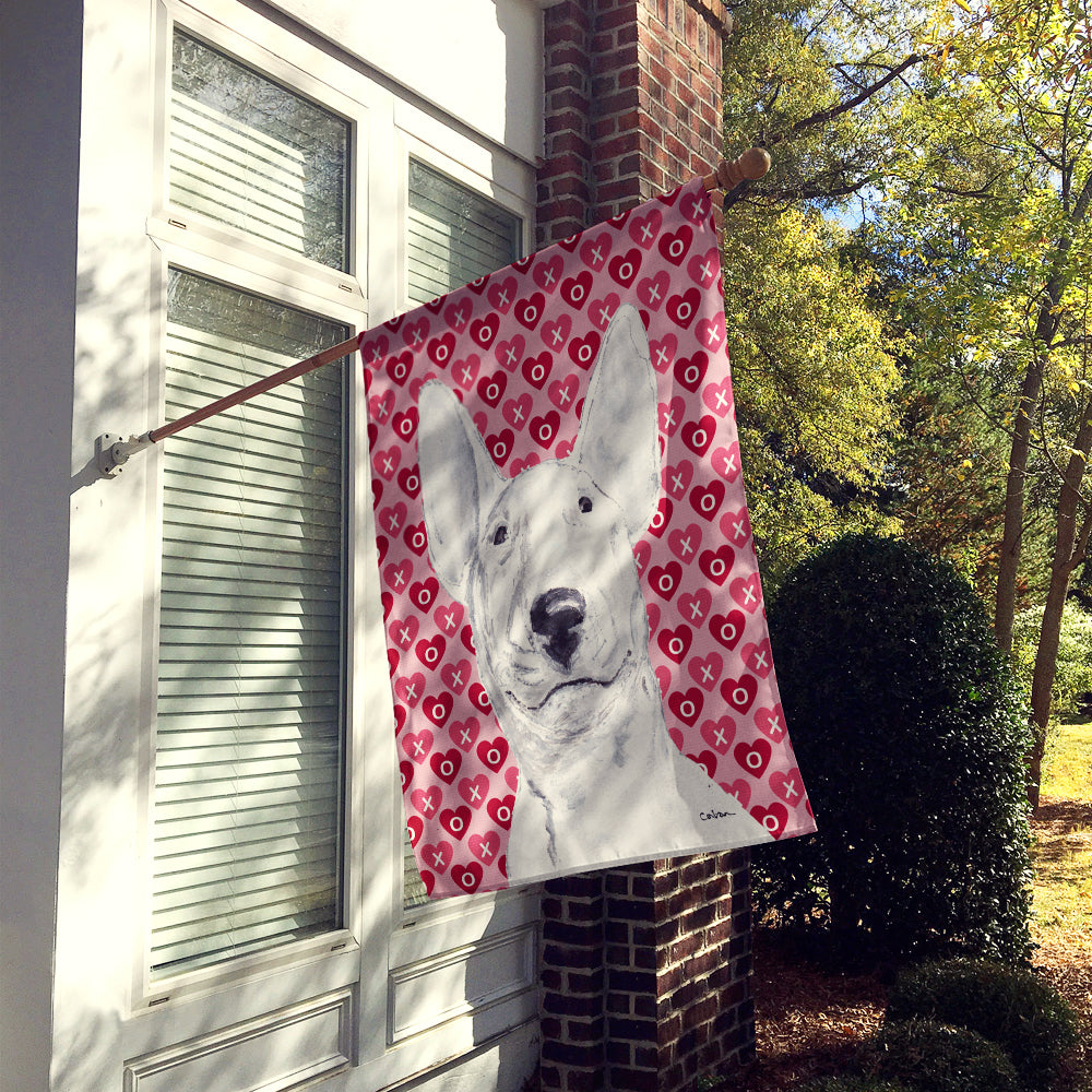 Bull Terrier Valentine's Love Flag Canvas House Size