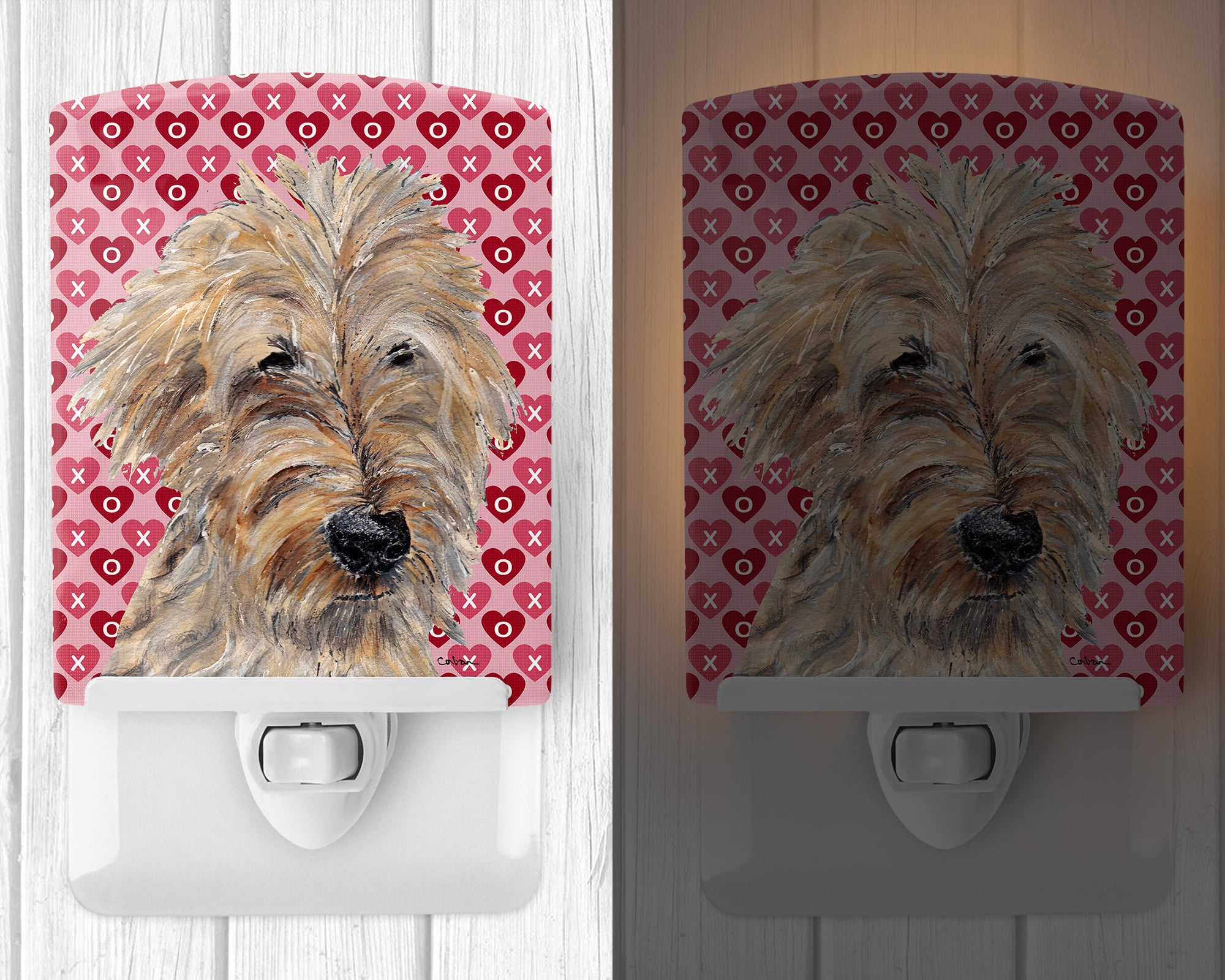 Golden Doodle Hearts and Love Ceramic Night Light SC9563CNL - the-store.com