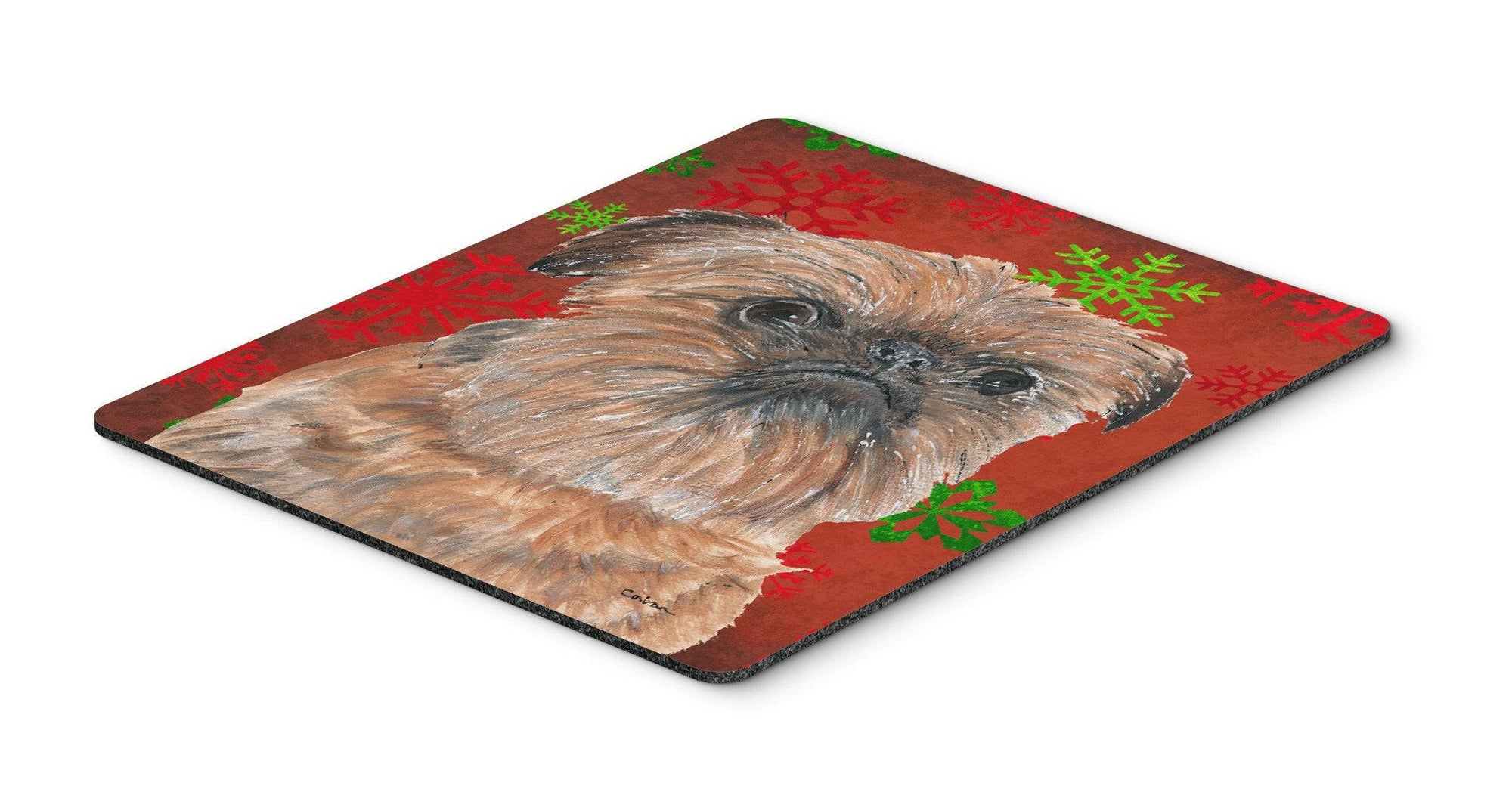 Brussels Griffon Red Snowflake Christmas Mouse Pad, Hot Pad or Trivet by Caroline's Treasures