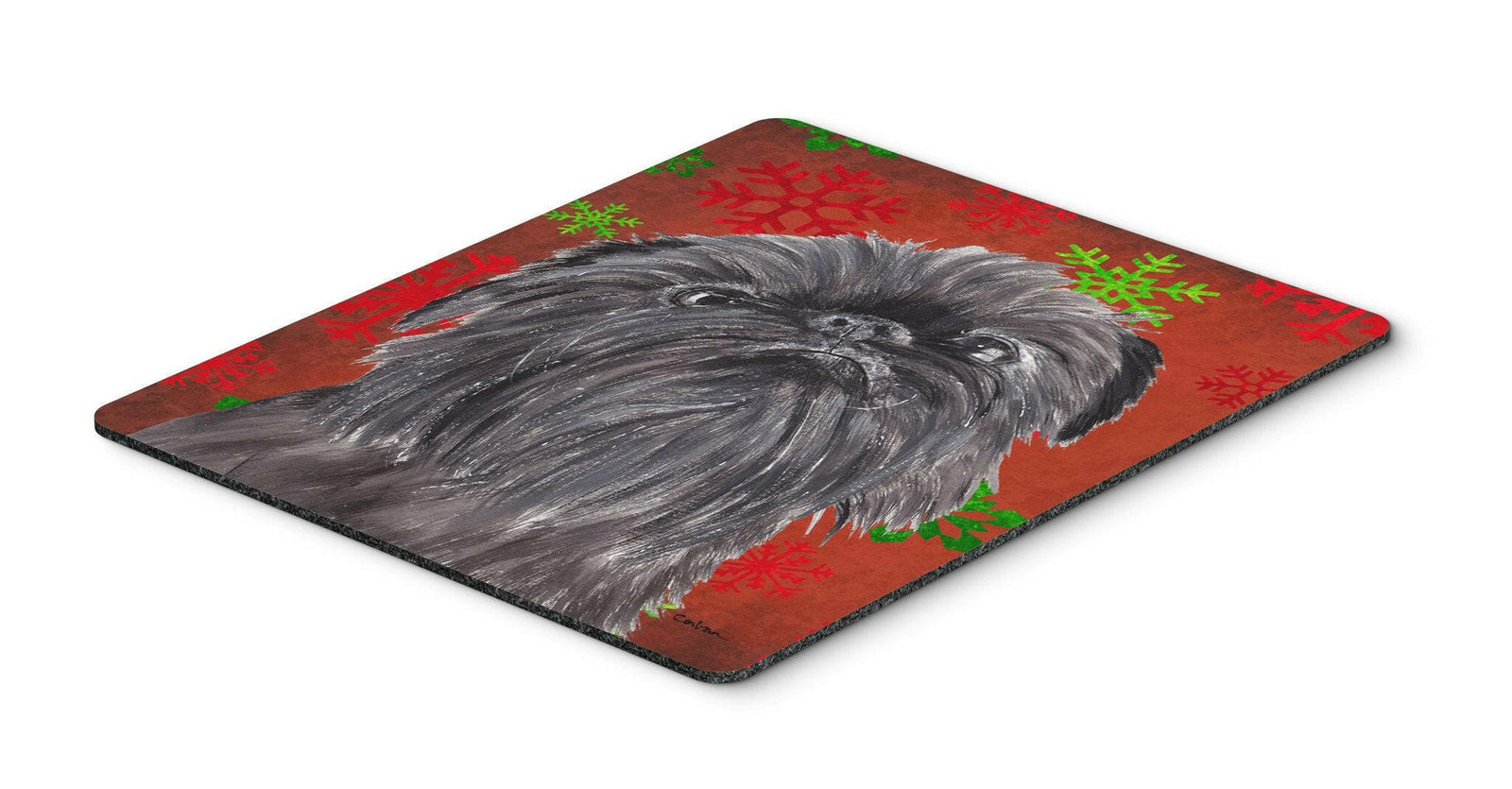 Brussels Griffon Red Snowflake Christmas Mouse Pad, Hot Pad or Trivet by Caroline's Treasures
