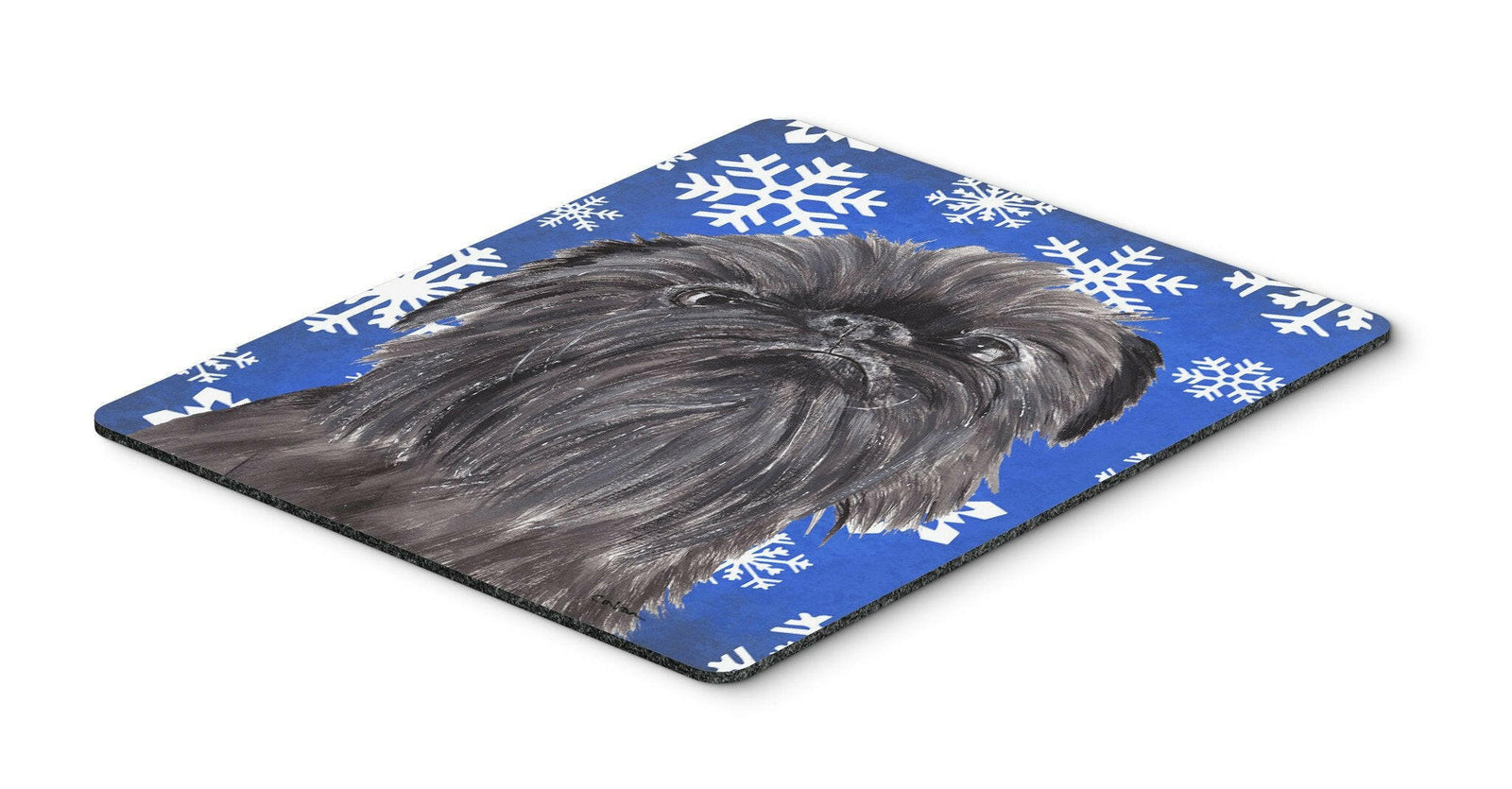 Brussels Griffon Blue Snowflake Winter Mouse Pad, Hot Pad or Trivet by Caroline's Treasures