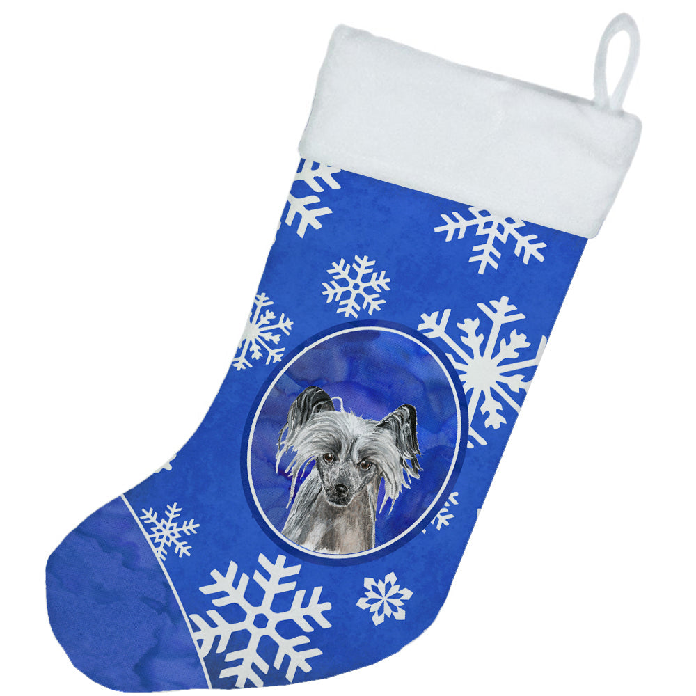 Chinese Crested Winter Snowflakes Christmas Stocking SC9606-CS