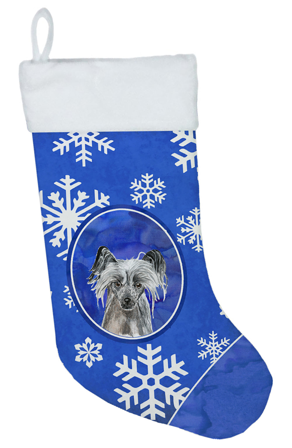 Chinese Crested Winter Snowflakes Christmas Stocking SC9606-CS