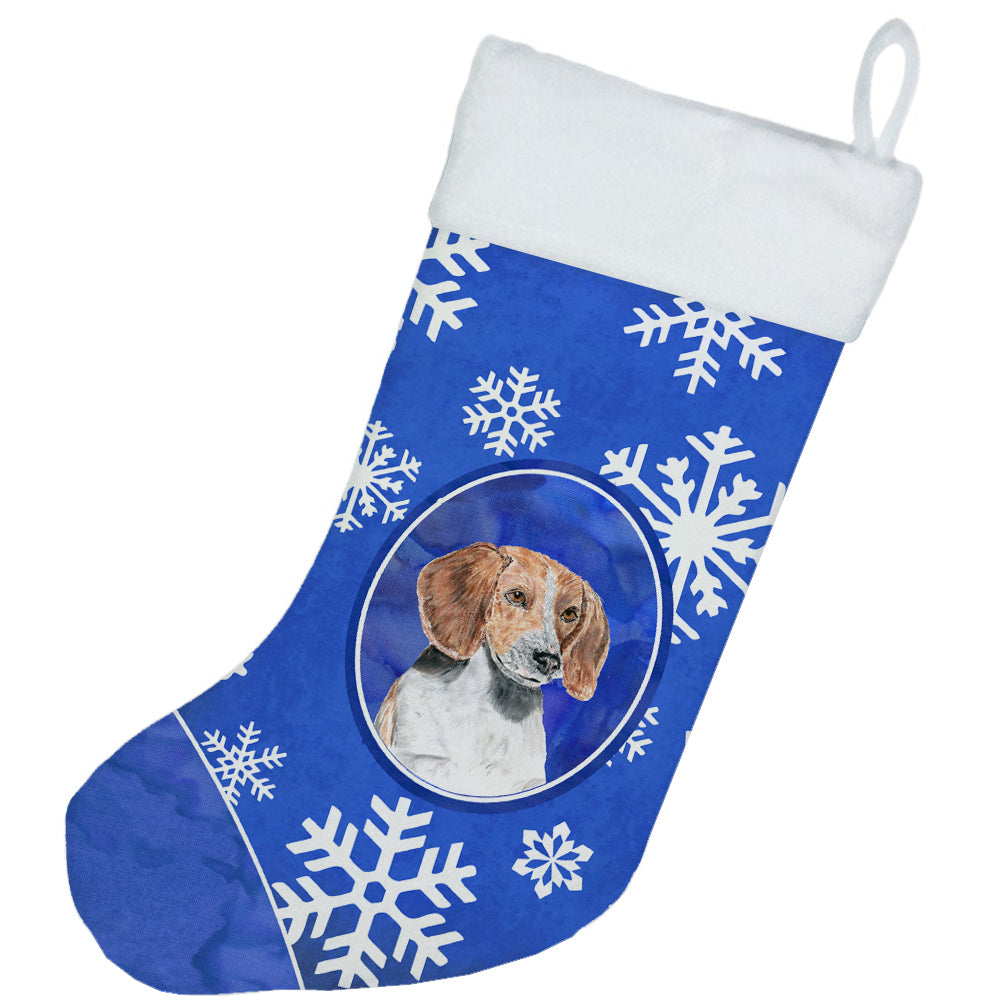 English Foxhound Winter Snowflakes Christmas Stocking SC9607-CS