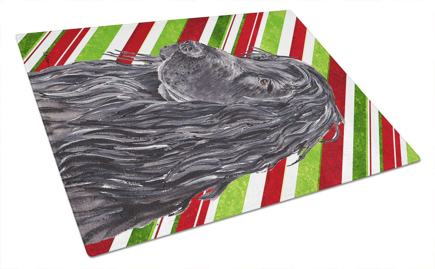 English Cocker Spaniel Candy Cane Christmas Glass Cutting Board Large by Caroline's Treasures