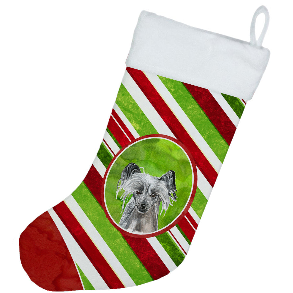 Chinese Crested Candy Cane Christmas Christmas Stocking SC9620-CS