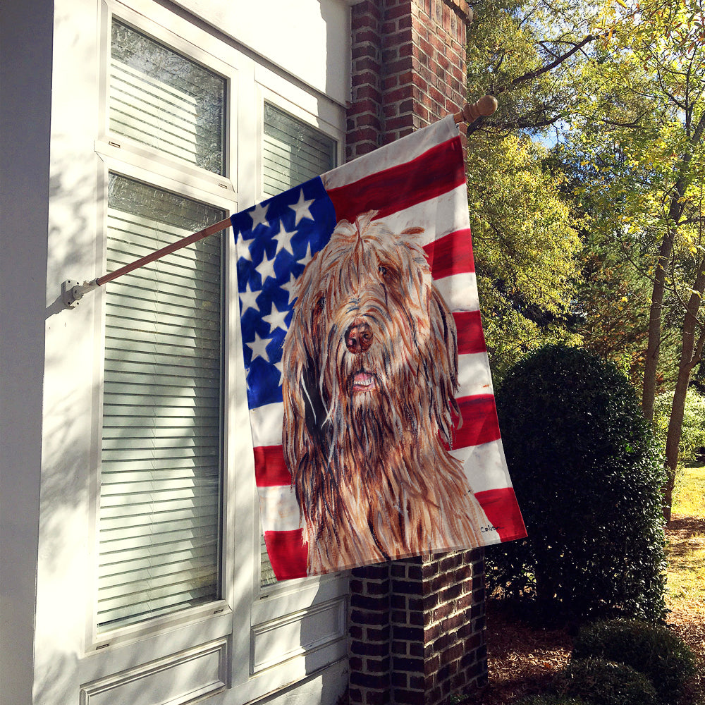 Otterhound with American Flag USA Flag Canvas House Size SC9637CHF