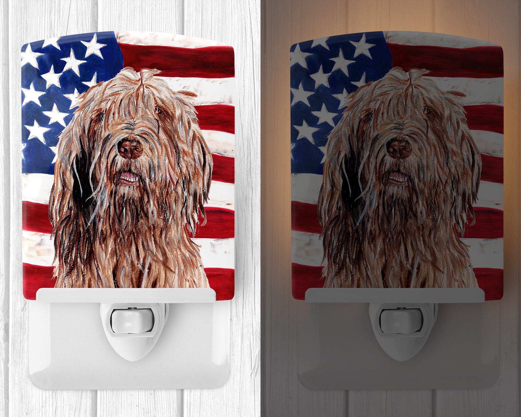 Otterhound with American Flag USA Ceramic Night Light SC9637CNL - the-store.com