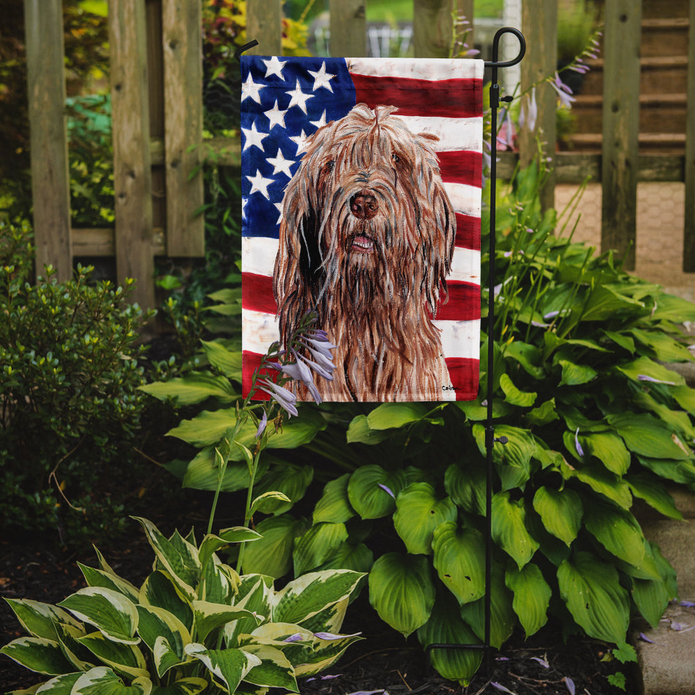 Otterhound with American Flag USA Flag Garden Size SC9637GF.
